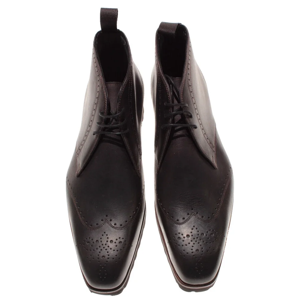 Di Bianco NWD Lace Up Chukka Boots Size 42 (US 9) in Brown Leather Made in Italy
